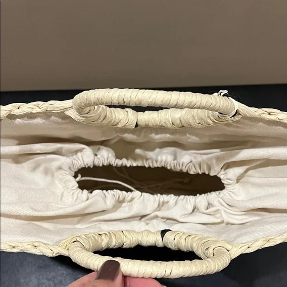 Dolce Vita | Black Raffia Shopper “EstelleB” Tote ~ Canvas Inside - Picture 9 of 16